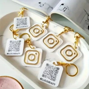 Customisable Crystal Keychains with QR Code