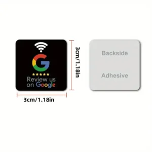 Waterproof Google Review Stickers with 504 Bytes NFC215 Chip